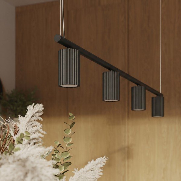 Melna alumīnija piekaramā lampa Gleam – Sollux-image-1