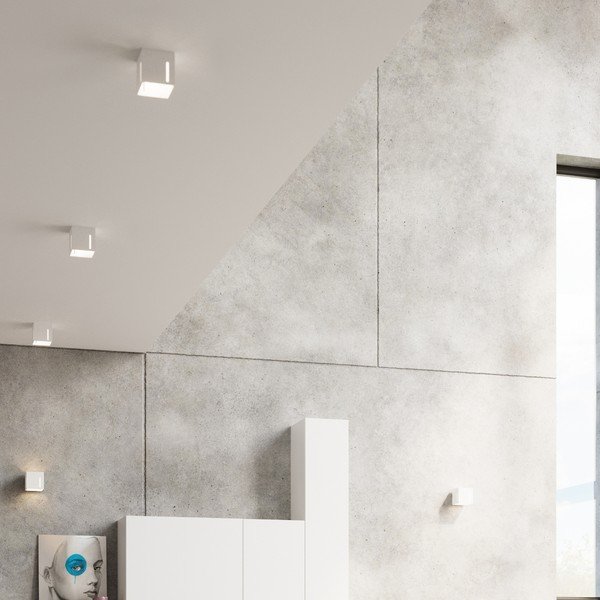 Balta griestu lampa ar metāla abažūru 10x10 cm Pax – Sollux-image-3