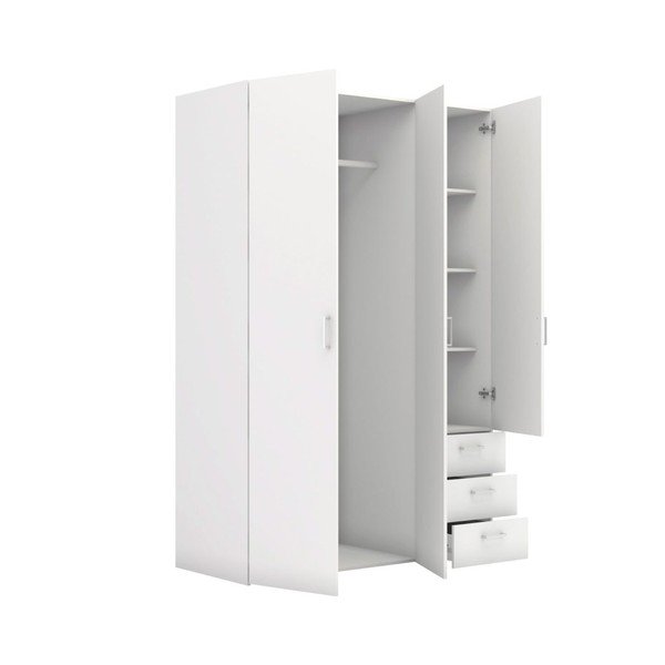 Balts skapis ar 3 atvilktnēm Evergreen House Milia-image-3