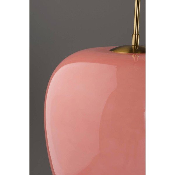 Rozā/misiņa krāsas stikla piekaramā lampa ar regulējamu spilgtumu ø 35 cm Artut – Jotex-image-4