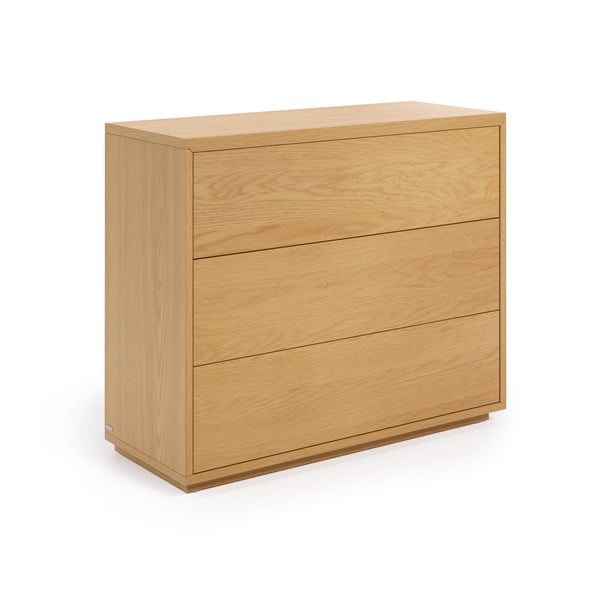 Zema kumode ozolkoka imitāciju dabīgā tonī 90x75 cm Abilen – Kave Home-image-2