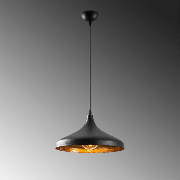 Melna piekaramā lampa ar metāla abažūru ø 36 cm Tattoo – Opviq lights-image-4