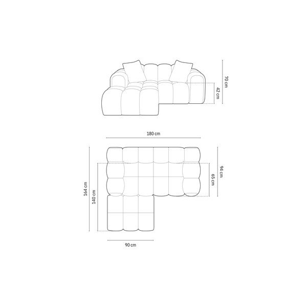 Terakotas oranžs stūra dīvāns no šenila auduma (ar kreiso stūri/ar zvilni) Treno – Cosmopolitan Design-image-4