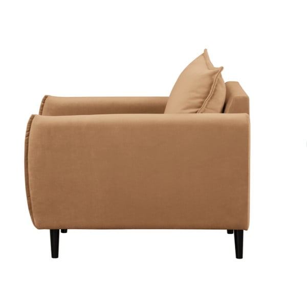 Brūns samta atpūtas krēsls Juli – Ropez-image-2