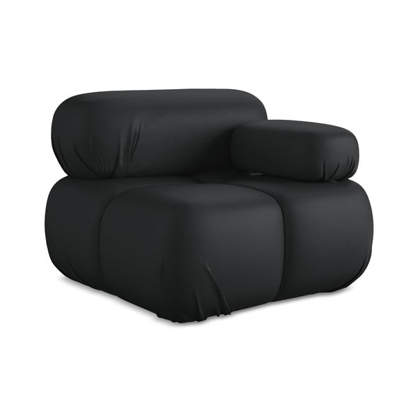 Melna modulārā dīvāna daļa no ādas imitācijas (ar labo stūri) Lokua – Makamii-image-1