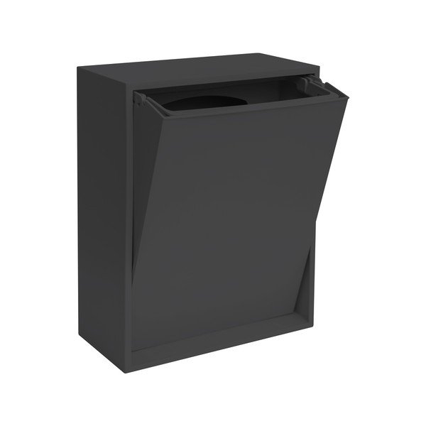 Melna atkritumu šķirošanas/sienas pārstrādātas plastmasas atkritumu tvertne Recycling Box – ReCollector