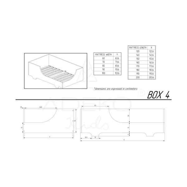 Bērnu gulta no priedes koka Adeko BOX 4, 80 x 160 cm-image-2