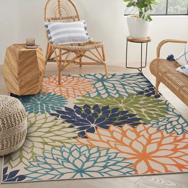 Mazgājams paklājs no kokvilnas maisījuma 100x150 cm Geo Flowers – Conceptum Hypnose-image-1
