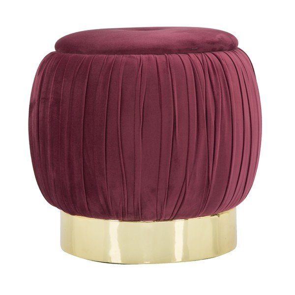 Vīna sarkanas krāsas taburete ar uzglabāšanas vietu Mauro Ferretti Paris, ø 41 cm-image-3