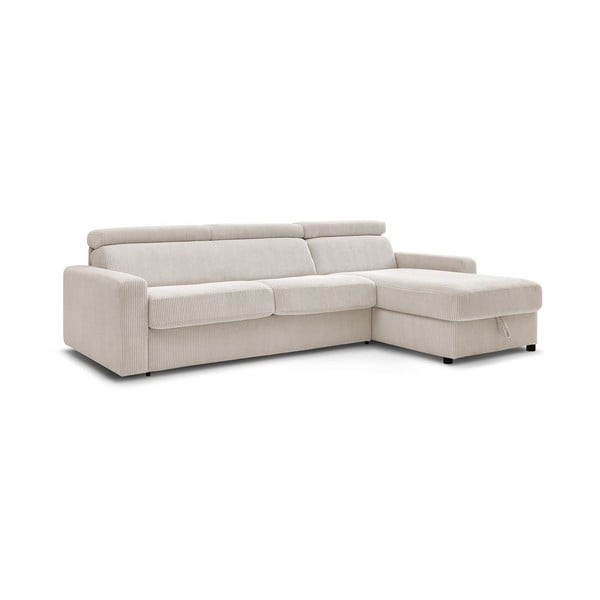 Krēmkrāsas velveta salokāms stūra dīvāns (ar maināmu stūri) Monaco – Bobochic Paris-image-4