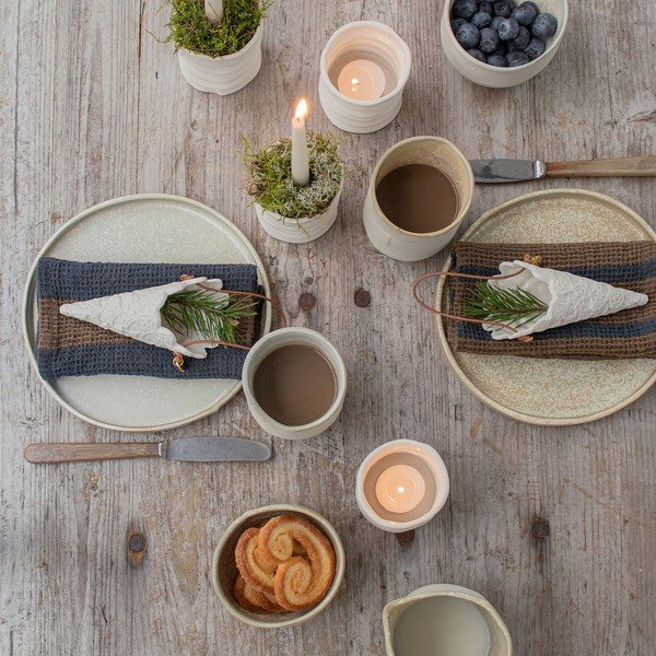 Baltas/bēšas akmens krūzes (2 gab.) 0.3 l Sand Grain – Mette Ditmer Denmark-image-4