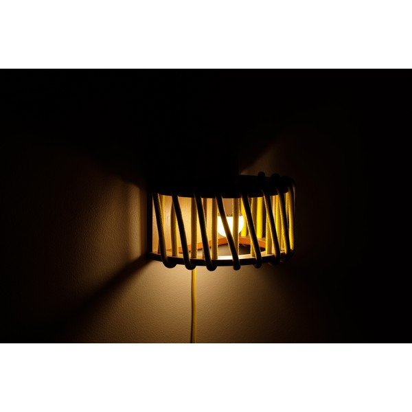 Dzeltena sienas lampa ar koka konstrukciju EMKO Macaron, garums 30 cm-image-4