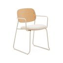 Bēšs/dabīga toņa metāla pusdienu krēsls ar roku balstiem Meli – Kave Home