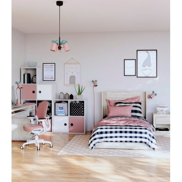 Gaiši zila/rozā galda lampa ar metāla abažūru (augstums 50 cm) Mouse – GTV-image-2