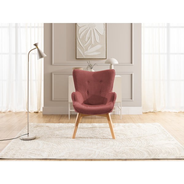 Sarkans velveta atpūtas krēsls Niko – Ropez-image-1