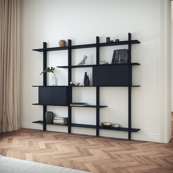 Melna moduļu plauktu sistēma 68x36 cm Bridge – Tenzo-image-3