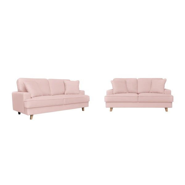 2 rozā divvietīgu un trīsvietīgu dīvānu komplekts Cosmopolitan Design Madrid