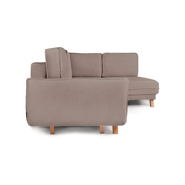 Pelēkbrūns velveta salokāms/ar uzglabāšanas vietu stūra dīvāns (ar kreiso stūri/L veida) Tori – Bonami Selection-image-4