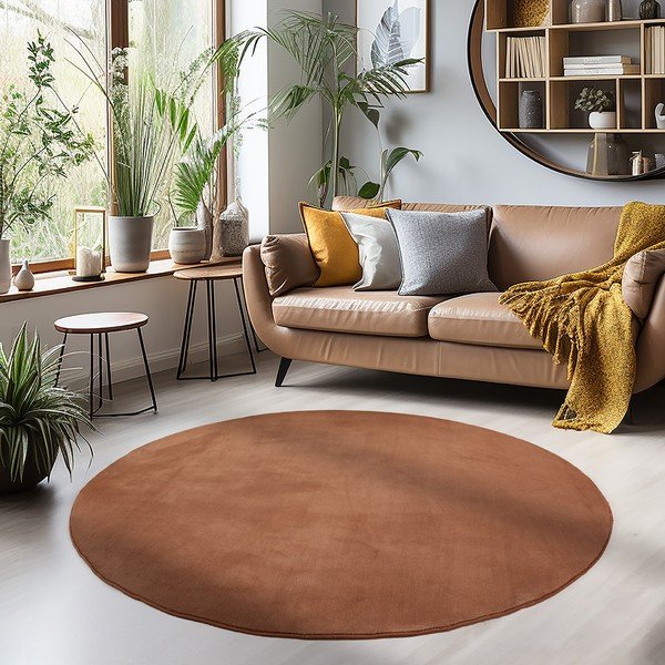 Brūns mazgājams apaļš paklājs ø 200 cm Sky – Ayyildiz Carpets-image-1