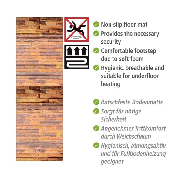 Brūns plastmasas vannas istabas paklājs 65x200 cm Lambris – Wenko-image-4