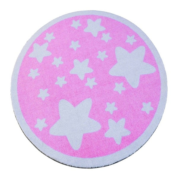 Bērnu rozā paklājs Zala Living Star, ⌀ 100 cm