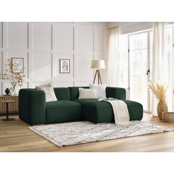 Tumši zaļš stūra dīvāns no buklē auduma (ar labo stūri) Zephyr – Bobochic Paris-image-1