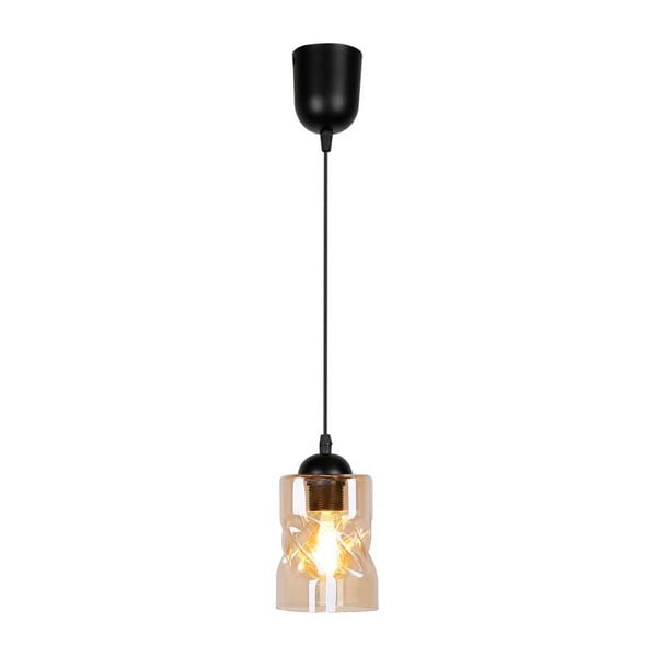 Melna piekaramā lampa ar stikla abažūru ø 10 cm Felis – Candellux Lighting-image-2