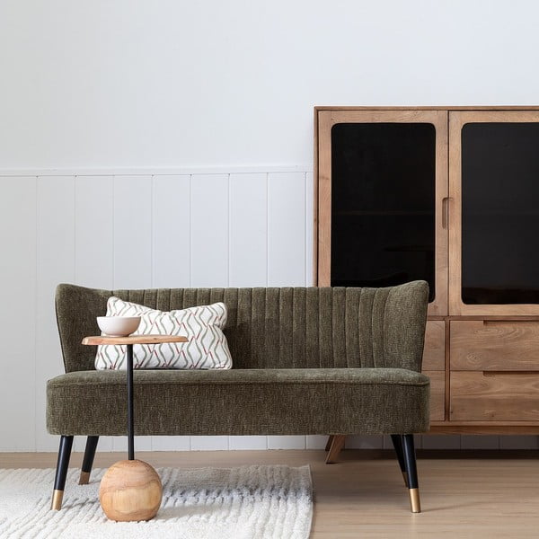 Zaļš dīvāns no šenila auduma 134 cm Glam – Ixia-image-3