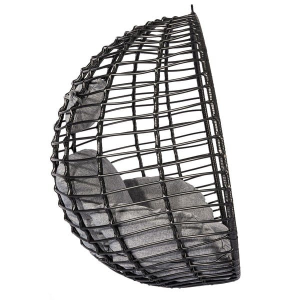 Melns piekarināms atzveltnes krēsls no mākslīgās rotangpalmas Bonami Selection Mila-image-3