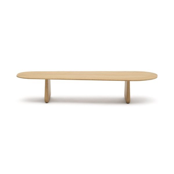 Dabīga toņa ozola masīvkoka žurnālgaldiņš 64x146 cm Pirita – Kave Home-image-3