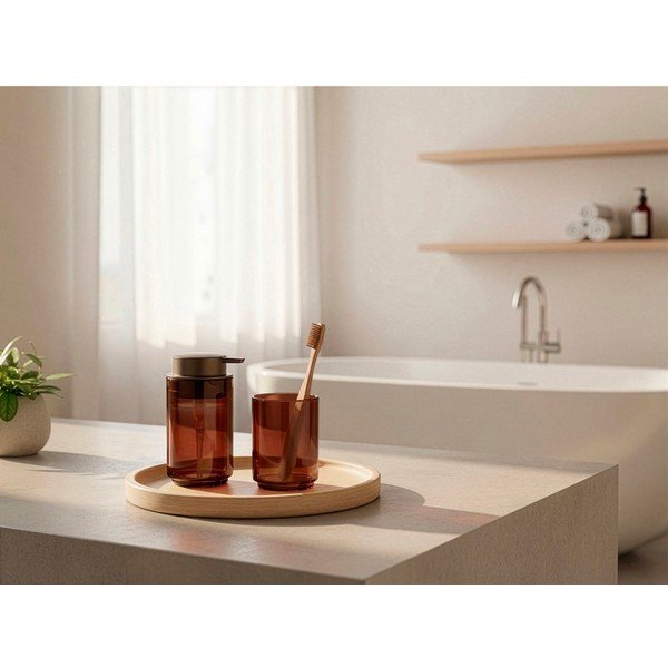 Brūns stikla ziepju dozators 250 ml Tada – Zone-image-1