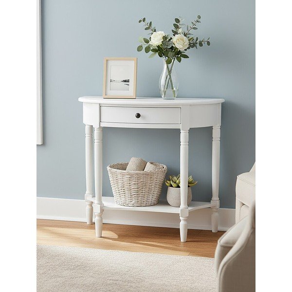 Balts priedes masīvkoka konsoles galds 32x93 cm Heritage – Premier Housewares-image-3