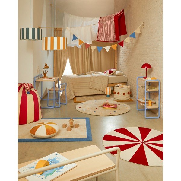 Krēmkrāsas kokvilnas bērnu paklājs ø100 cm Epifania – Kave Home-image-1