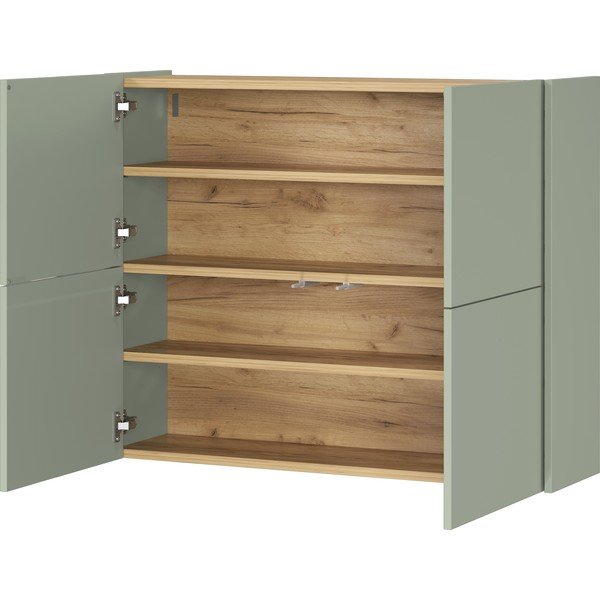 Dūmakaini zaļš matēts piekarināms skapītis 97x79x27 cm Binetto – Germania-image-3