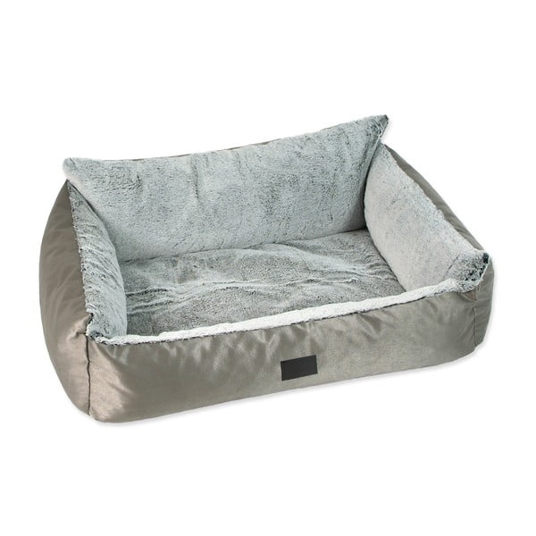 Sudraba krāsas mājdzīvnieku gulta suņiem 58x46 cm Dog Fantasy Lux Platinum – Plaček Pet Products