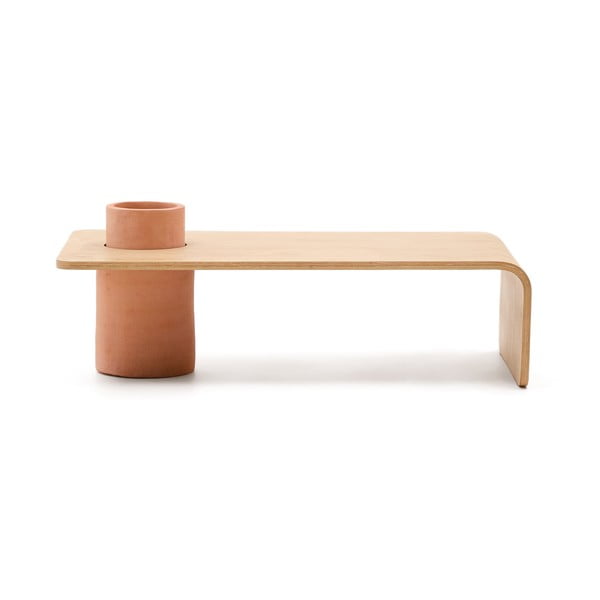 Dabīga toņa apaļš žurnālgaldiņš ar oškoka imitāciju 60x110 cm Olaria – Kave Home-image-4