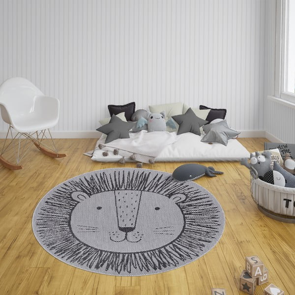 Pelēks paklājs bērniem Ragami Lion, ø 160 cm-image-1