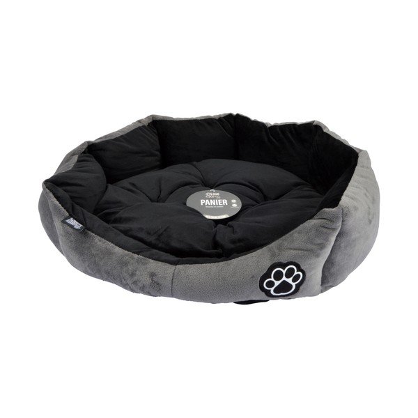Pelēka zamšādas mājdzīvnieku gulta suņiem ø 50 cm Flakes – Love Story-image-2