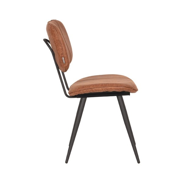 Konjakbrūni ādas pusdienu krēsli (2 gab.) Fos – LABEL51-image-4