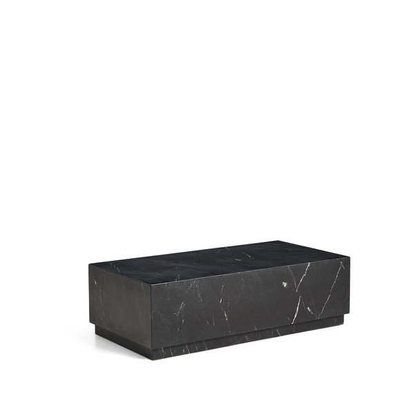 Melns marmora žurnālgaldiņš 50x100 cm Sorein – Kave Home