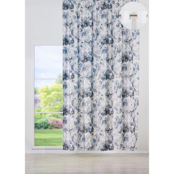 Balts/pelēks aizkars 140x260 cm Nirvana – Mendola Fabrics-image-1