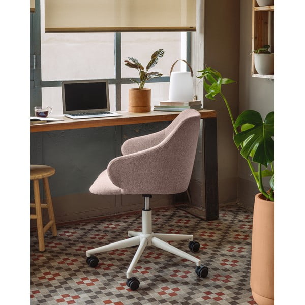 Gaiši rozā biroja krēsls Kave Home Einara-image-1