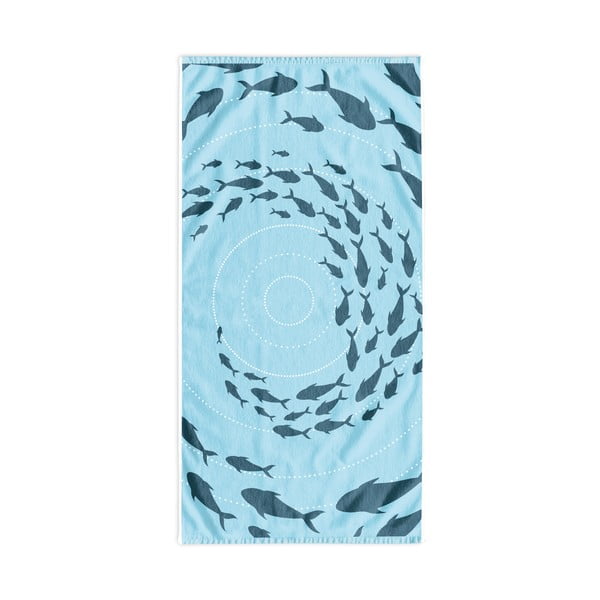Zils pludmales dvielis 90x180 cm Shoal – DecoKing