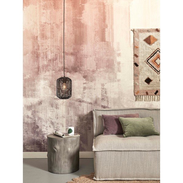 Melna piekaramā lampa ar rotangpalmas abažūru ø 18 cm Tanami – Good&Mojo-image-3