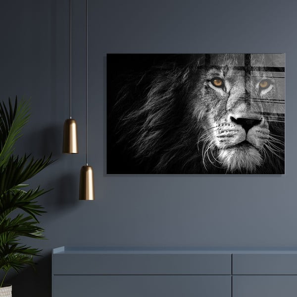 Stikla glezna 70x50 cm Lion – Wallity-image-1