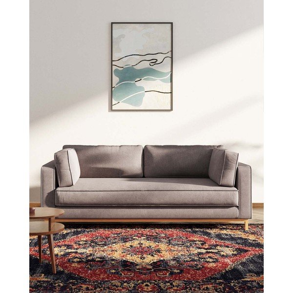 Gaiši brūns samta dīvāns 222 cm Celerio – Ame Yens-image-1