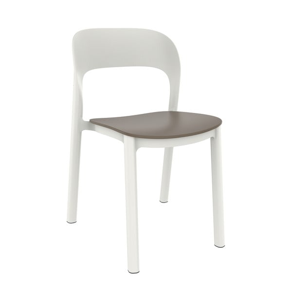 4 baltu dārza krēslu komplekts ar brūnu sēdekli Resol Ona