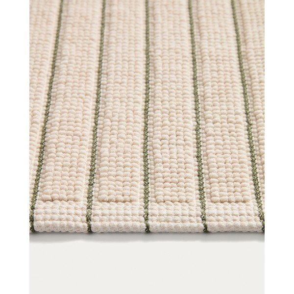 Zaļš/bēšs tekstila vannas istabas paklājiņš 50x80 cm Merade – Kave Home-image-3