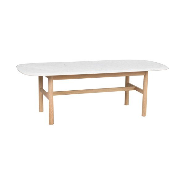 Balts marmora žurnālgaldiņš 135x62 cm Hammond – Rowico-image-2