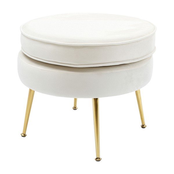 Balts samta kāju soliņš Water Lily – Kare Design